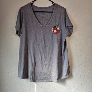 Torrid Farmers Market Girlfriend Signature Jersey V-Neck Tee Size 1X